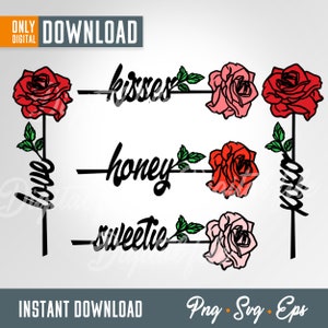 Rosen SVG, Rosen Laser cut, Valentinstag Svg, Blume Laser, Blume Svg, Love Svg, Wood Rose Svg, XoXo Svg, digitaler Download