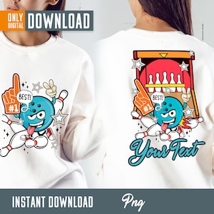 Retro bowling sublimation design, png file , digital download