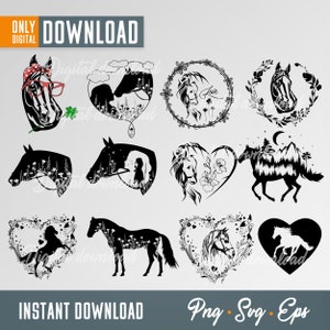 Clipart cheval, cheval svg, svg cheval mignon, tête de cheval svg, svg cheval floral, svg amateur de chevaux, cricut cheval, svg beau cheval