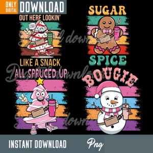 Boże Narodzenie Wszystko Upiększone png, Bougie Snowman png, Sugar & Spice png, Out Here Lookin Like A Snack png, pobieranie cyfrowe