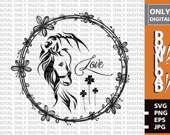 Download Floral Horse Svg Etsy