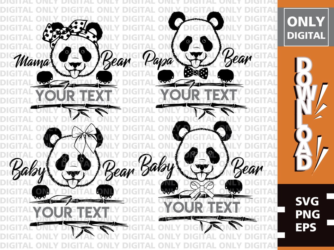 Panda Svg , Panda Clipart , Cute Panda Svg , Panda Femily Monogram Svg ...