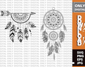 Dreamcatcher SVG Bundle, Bohemian Clipart (Digital Download)