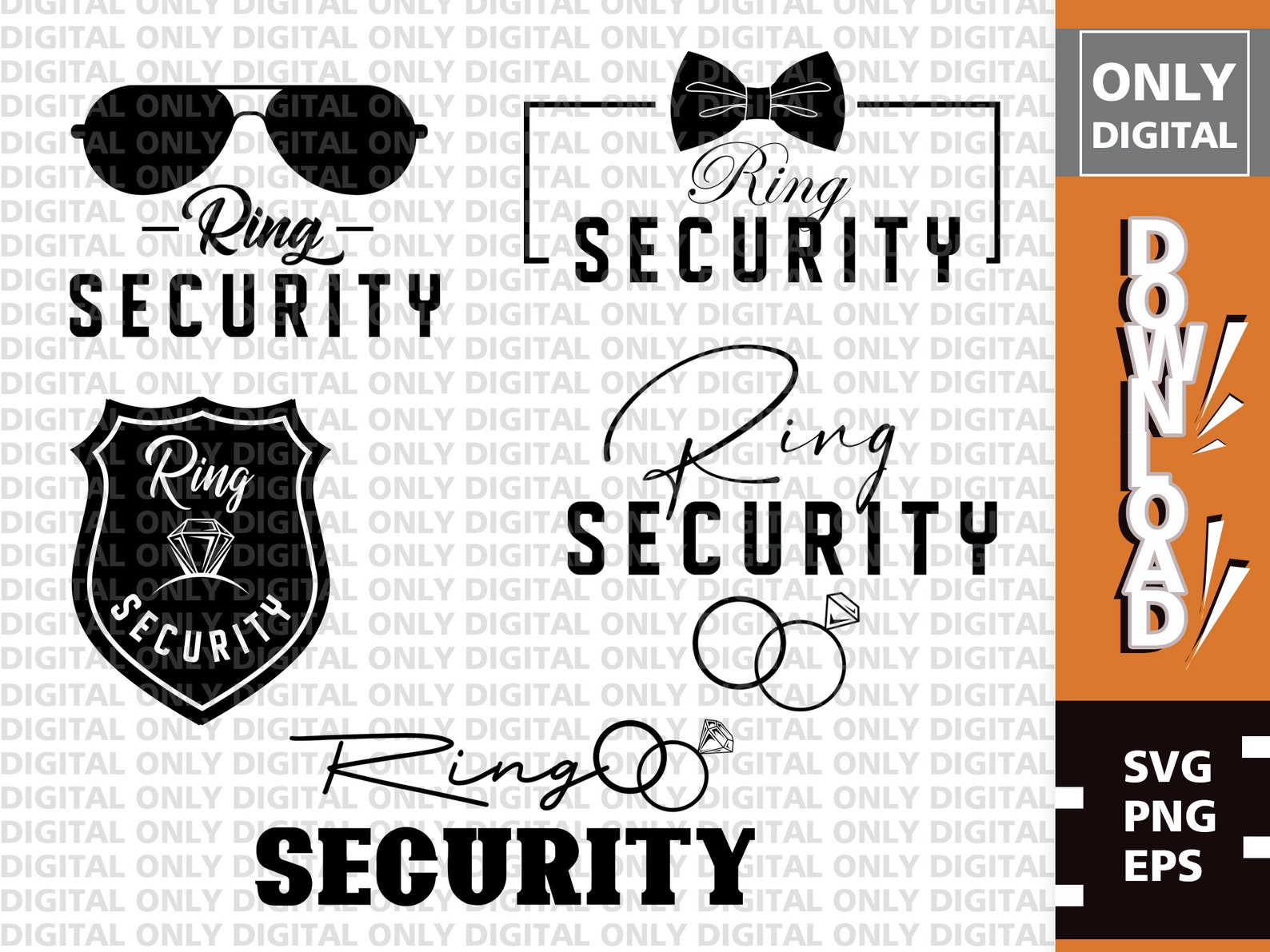 Ring Security Svg , Wedding Party Svg , Ring Bearer Pin Svg , Ring ...