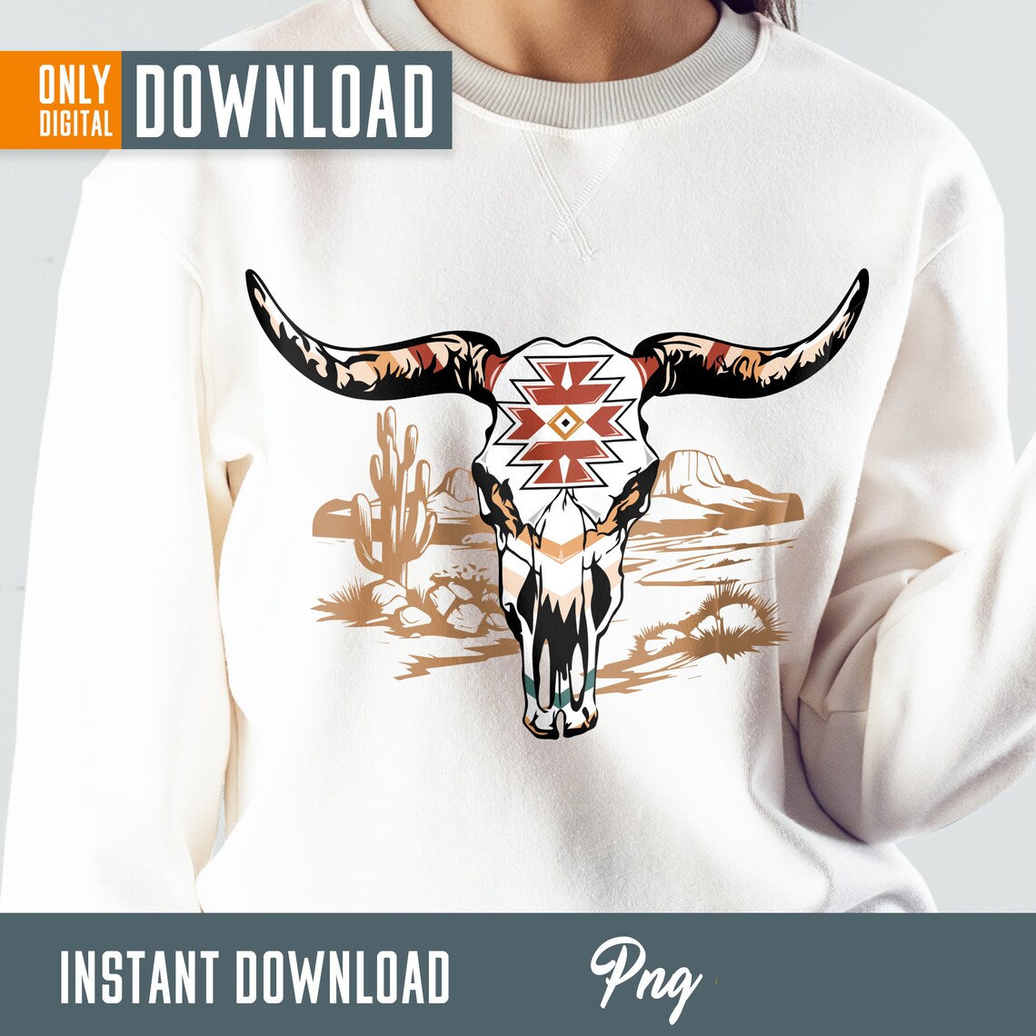Aztec Bull Skull PNG, Desert Sublimation Design (digital Download) - Etsy