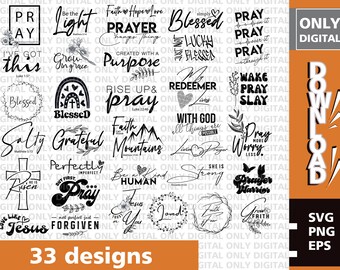 Christian SVG Bundle, Bible Verse Decals (Digital Download)