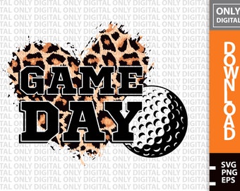 Game Day Golf Leopard Print, PNG SVG EPS (Digital Download)