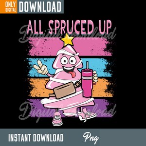 All Spruced Up Bougie Bundle Tumbler Inspired Belt Bag PNG Sublimacja Projekt Pobierz Choinka, Retro Boże Narodzenie png