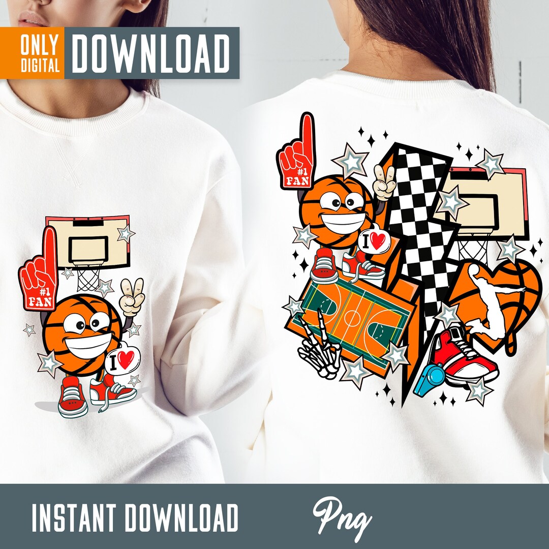 Retro Basketball Png Sublimation Designs, Basketball Clipart