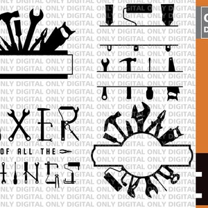 Handyman svg, handyman monogram svg ,  Fixer of  all the Things svg , mechanic svg , contractor svg , Handy Men svg , mechanic logo svg