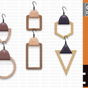 Geometrical Earring SVG,  earrings template , faux leather earring svg , earring svg ,  digital download