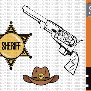 Sheriff badge svg , Printable sheriff badge svg , png ,eps, svg, Wild west svg,  Police Badge Svg, Badge clipart, badge cricut, badge print