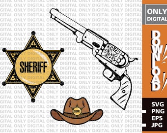 保安官バッジ | アメリカの警察官 | 西部のカウボーイ - クリップ