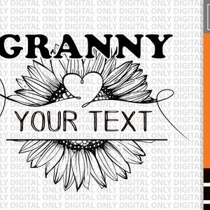 Grandma svg, grandma sunflower monogram  svg , granny svg, grandma shirt svg ,  blessed grandma svg ,  love  granny svg