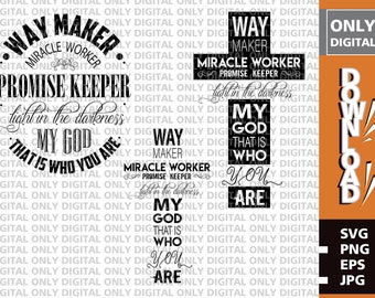 Waymaker Miracle Worker SVG, Christian Religious Bible Verse (Digital Download)