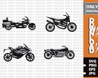 Motorcycle SVG Bundle, Biker Clipart (Digital Download)
