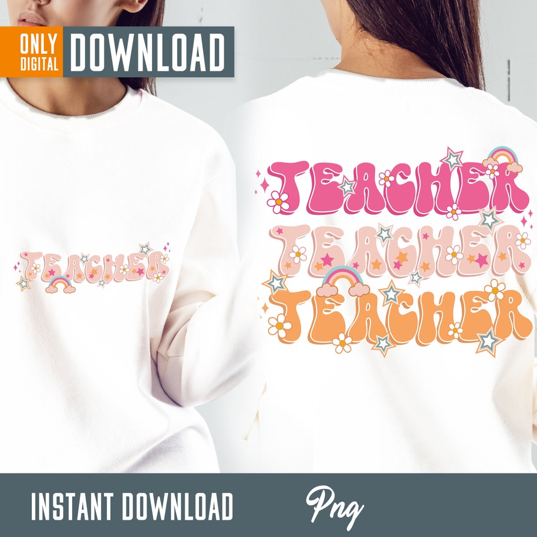 Retro Teacher PNG, Back to School Sublimation Design (digital Download ...