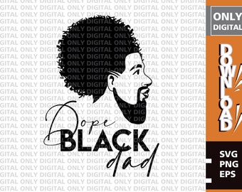 Dope Black Dad SVG Bundle, Bearded Man (Digital Download)