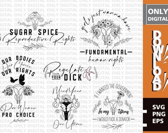 Pro Wahl SVG Bundle, feministische Uterus Designs (Digitaler Download)