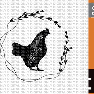 Cute hen svg, hen in a wreath svg, hen svg, hen clipart, chicken svg , hen bundle, love hen svg,chicken face svg