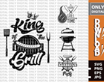 BBQ グリル SVG バンドル、Grillfather クリップアート（デジタルダウンロード）