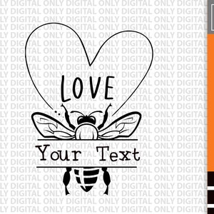 Bee monogram svg ,bee svg , love bee svg, bee with a heart svg, bee clipart, bee kind svg , queen bee svg , cute bee svg , little girl svg