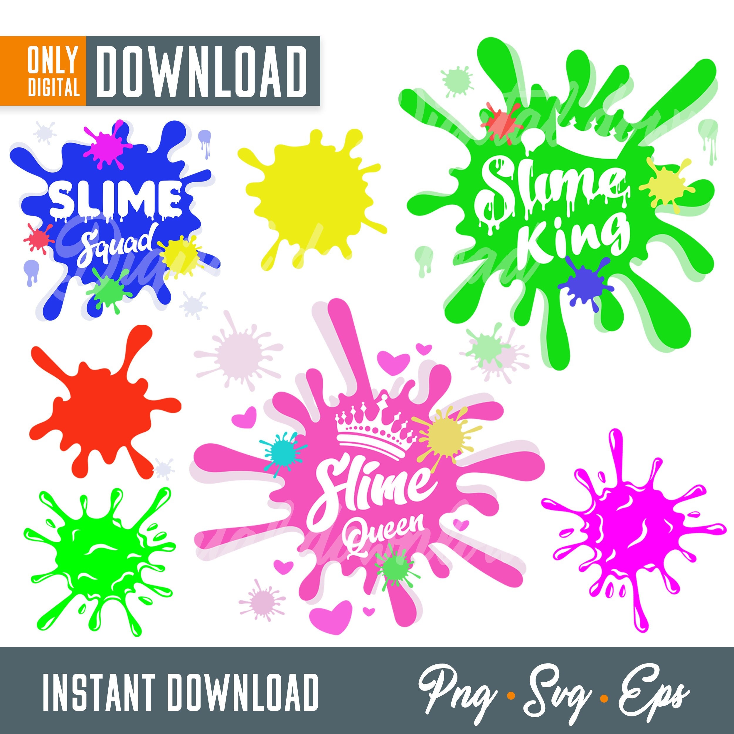 Slime Party Decorations Instant Download Slime Birthday Party