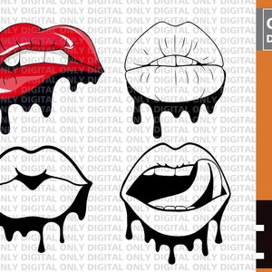 Dripping lips Svg, Printable dripping lips Svg , png,jpg, eps, Dripping lips , Lips Svg,  Lips Bundle Svg,Beautiful Woman Lip Clipart