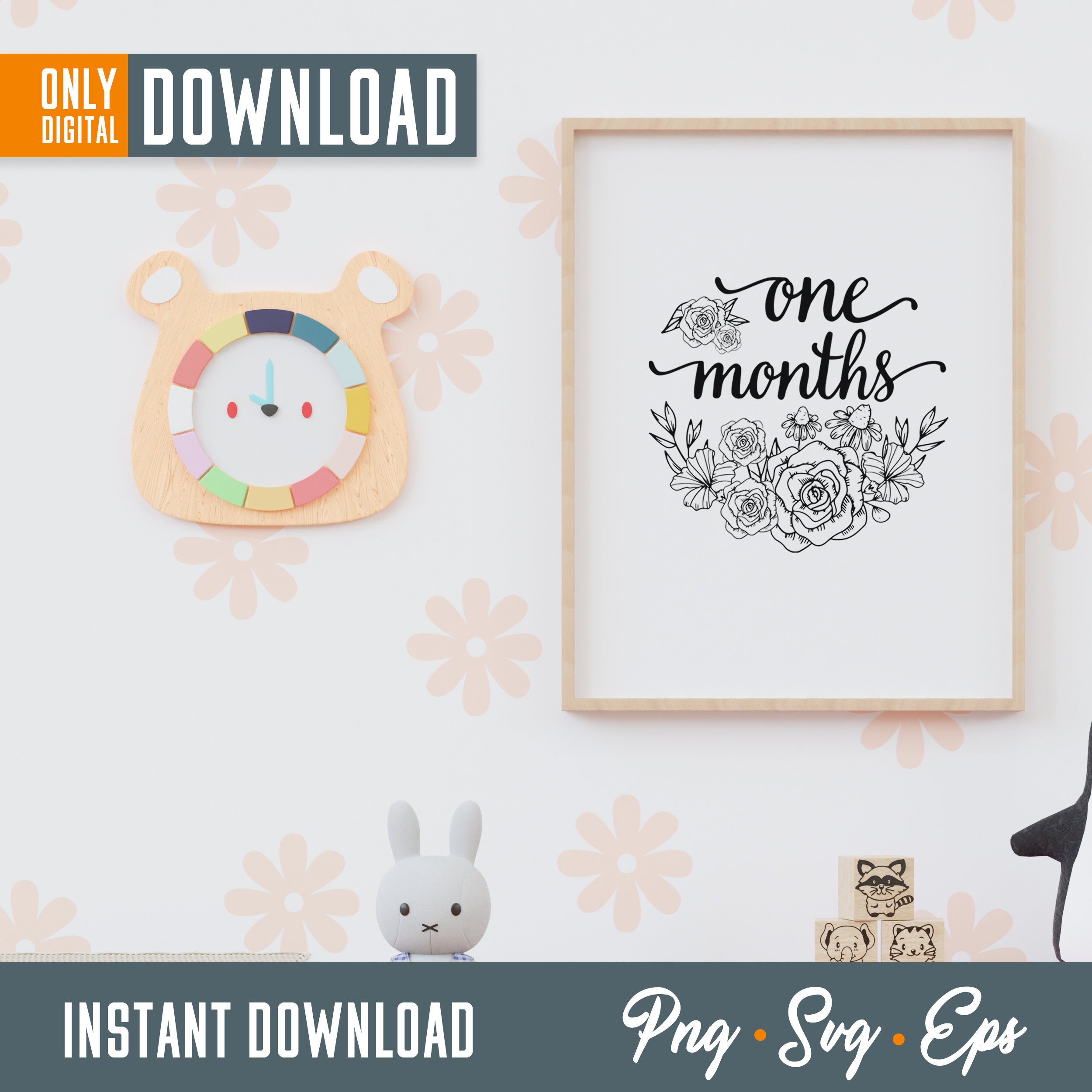 Baby Milestone Rounds SVG, Flower Newborn Sign (digital Download) - Etsy