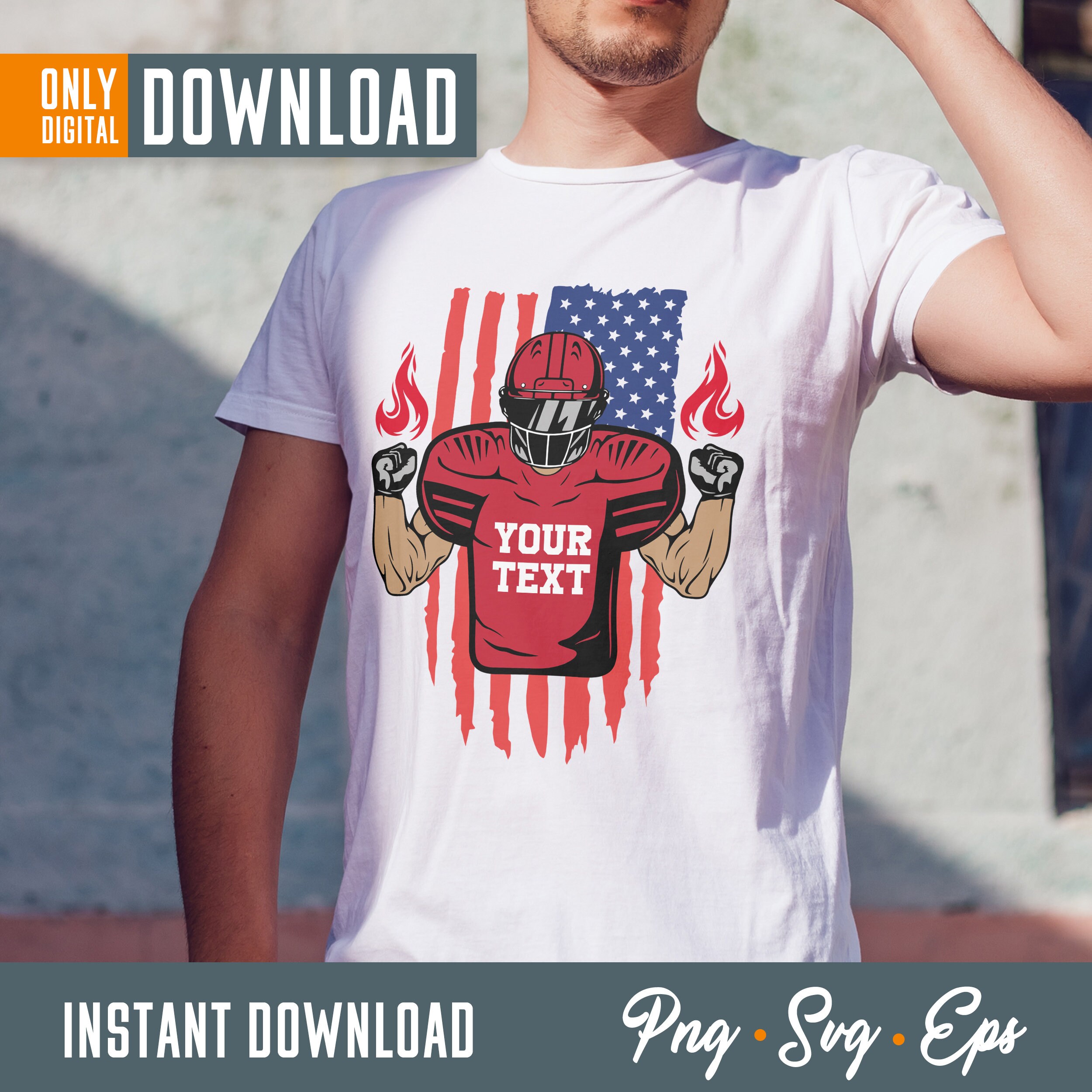 Custom Football Player SVG, Retro Team Design (digital Download) - Etsy