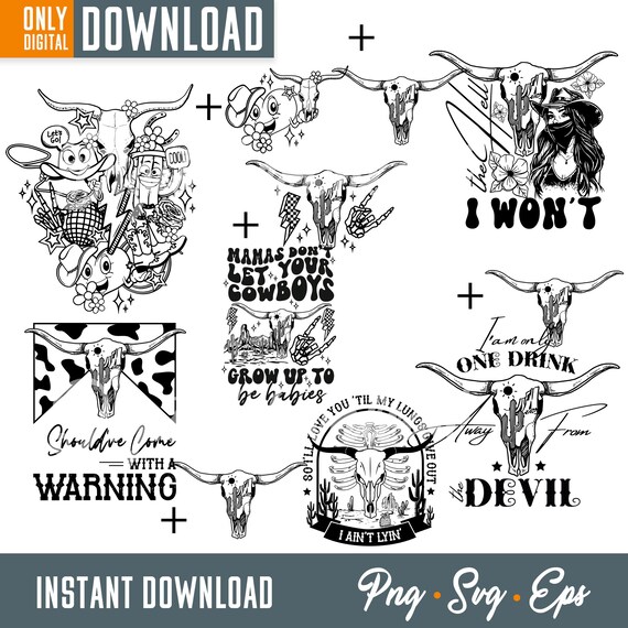 Western svg png bundle, western clipart, western printable, western designs, cowgirl svg, wild west, digital download, svg bundle