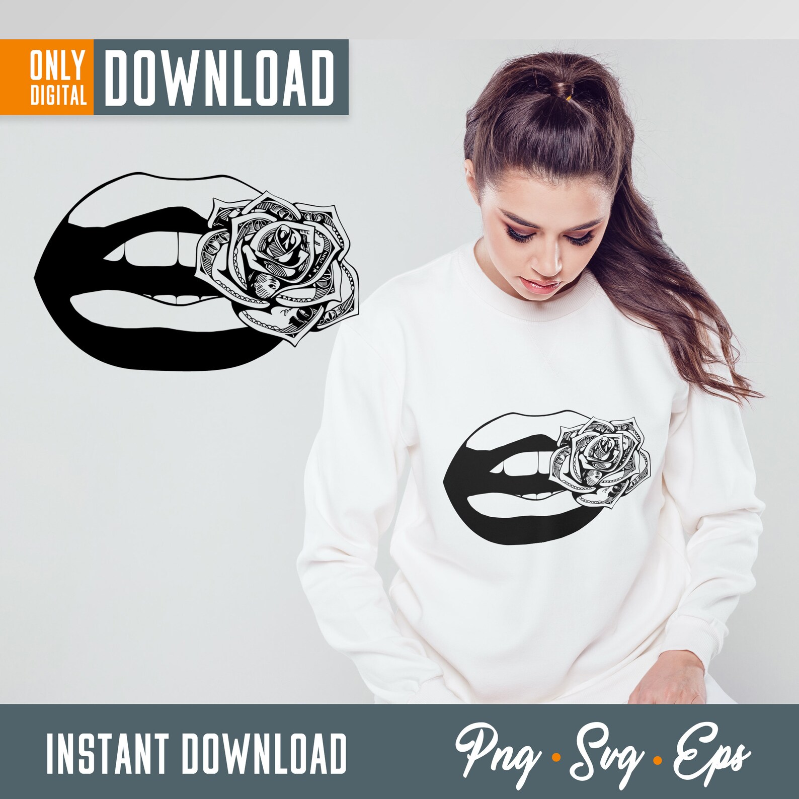 Money Svg Money Clipart Lips Holding 100 Hundred Dollar Svg - Etsy