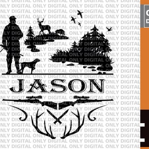 Hunting Monogram Frame svg, Hunting svg, hunting, Hunting Monogram svg, monogram svg, deer hunting svg, duck hunting clipart, hunting gift