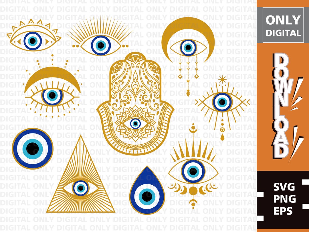 Evil Eye Svg Bundle Turkish Eye Svg Humsa Svg Cut Files - Etsy