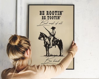 Vintage Cowboy Horseback Riding Art Print, Western Home Decor (Digital Download)