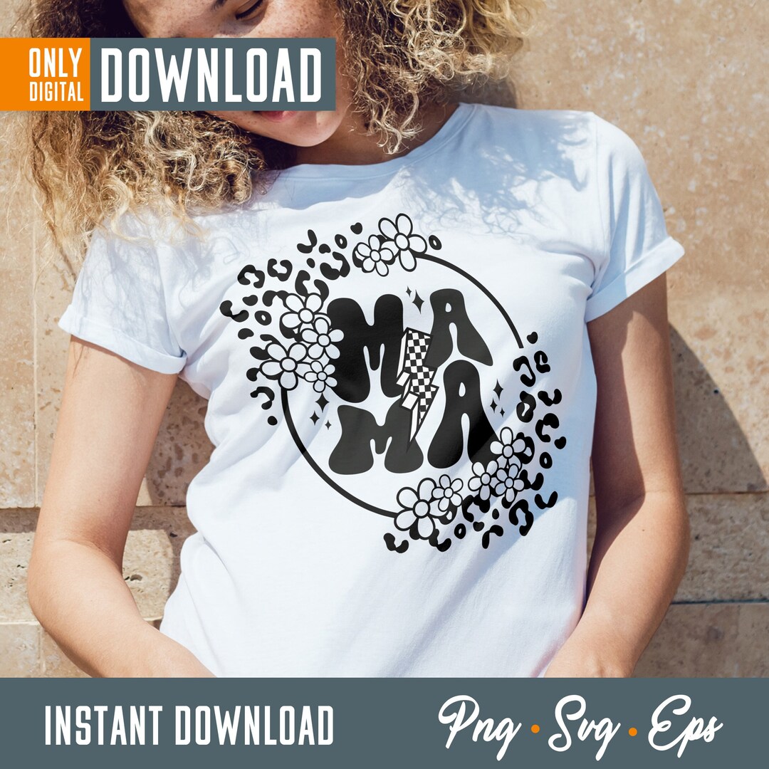 Leopard Cheetah Mama SVG, Retro Mama Circle (digital Download) - Etsy
