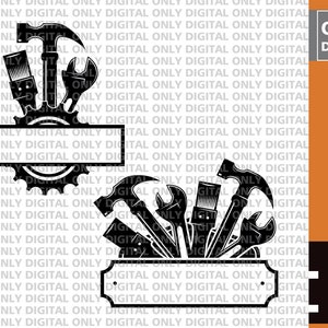 Handyman monogram  svg , handyman svg , Tools Svg , Working Tools Svg , Mechanical Tools Svg, Repair Tools Clipart ,Tool Box Svg