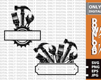 Handyman Monogram SVG, Tools Clipart (Digital Download)