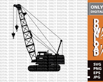 Crane Rigging Svg Crane Svg File | Crane Clipart | Crane Bundle | Construction Svg ...