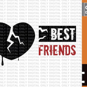 Broken heart svg, Printable broken heart Svg , best friends svg , Broken heart Svg for cricut clip art ,  Broken heart Bundle svg