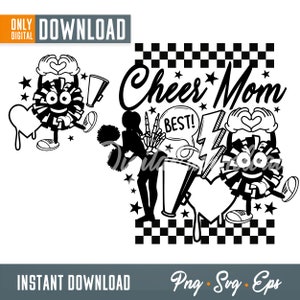 Cheer Mom Svg Bundle, Cheer Mom Clipart, Retro Cheer Mom Svg, Cheer Mom ...