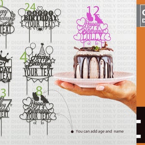 Topper de bolo de feliz aniversário svg, aniversariante, topper de bolo de aniversário svg, aniversário svg, clipart de aniversário, topper de cupcake, topper feliz