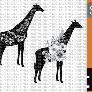 Giraffe svg, Cute giraffe svg, floral giraffe svg, giraffe clipart , giraffe bundle , giraffe svg file, giraffe vector,giraffe flower svg