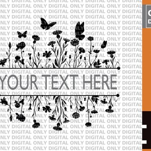 Floral frame svg , Floral border svg, flower border svg, wildflower monogram svg bundle , split monogram svg