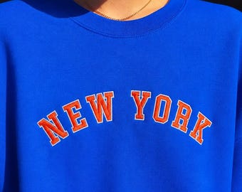 Sudadera bordada de baloncesto de Nueva York, regalo vintage para aficionados al baloncesto de Nueva York, suéter de Brunson Anunoby Hart Towns Robinson