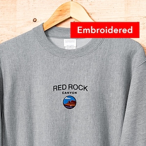 Sudadera bordada Red Rock Canyon, sudadera vintage de cuello redondo de Nevada, regalo para amantes de Nevada, regalo de sudadera de senderismo, amante de la naturaleza