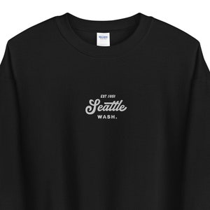 Seattle Sweatshirt Vintage Embroidered, Washington Crewneck