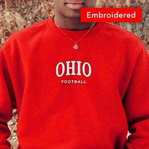 Ohio sweatshirt, State Football Vintage Crewneck Embroidered, Varsity Sweater, ohio home state, student gift