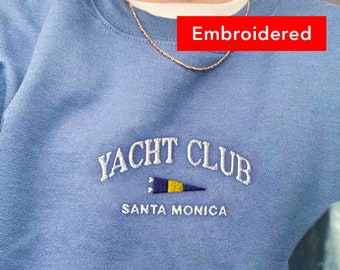 Santa Monica - ▪️50’s【BLACK】VINTAGE SWEATER Santa Monica Yacht Club Sweatshirt Vintage Crewneck