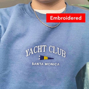 Felpa vintage con scollo a giro ricamata Santa Monica Yacht Club